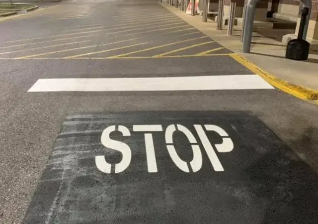 Stop Bars & Pavement Text in the Midlands of SC.