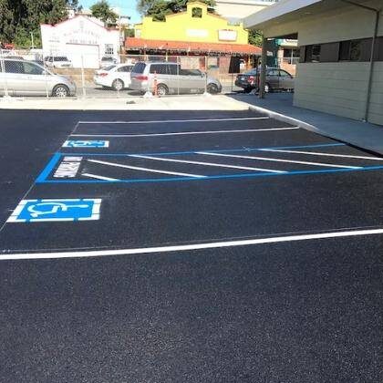 Parking Lot Paving contractor in the Midlands of SC striping a new parking lot.