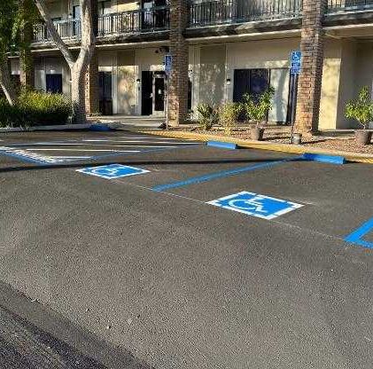 Asphalt line striping in Columbia, SC.