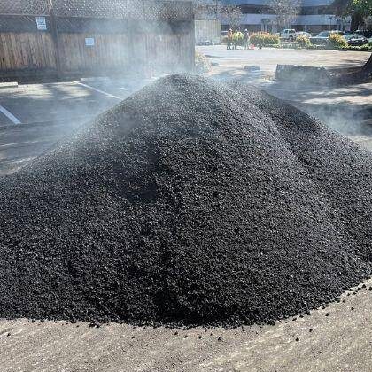 Pile of asphalt on a parking lot about to be used for an parking lot overlay in Richland County, SC