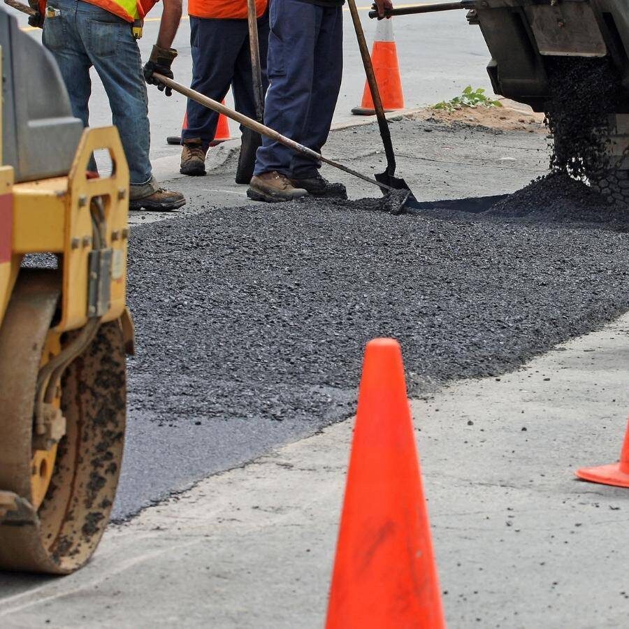 Line Striping Service being done on parking lot in the Midlands area of SC.