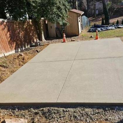 Concrete garage slab poured by concrete paving company in Columbia SC